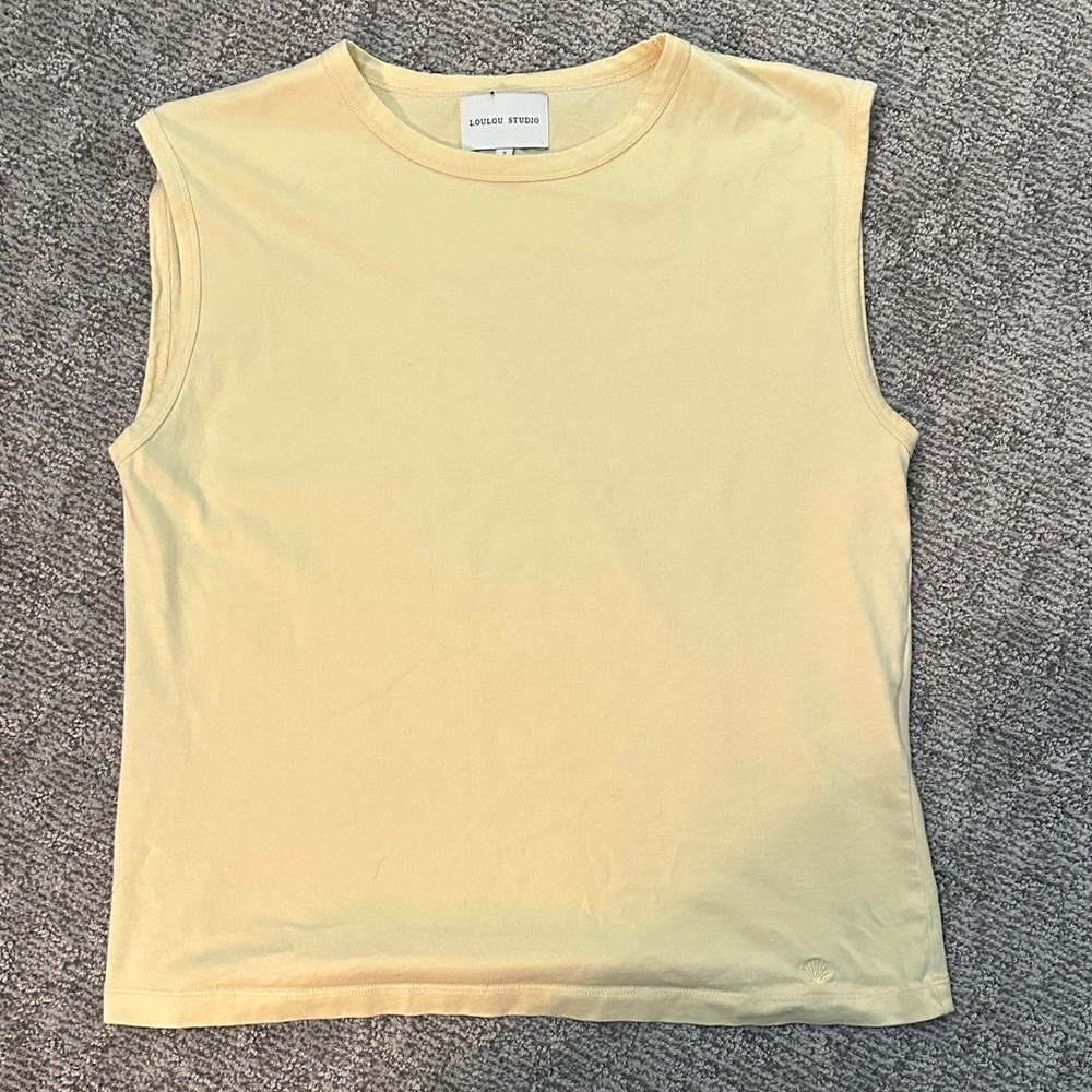 LouLou studio butter yellow tank top